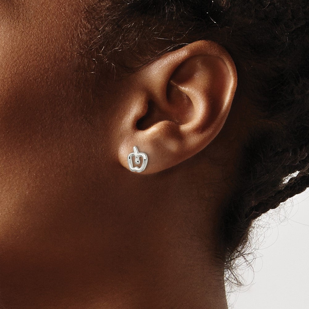 Sterlingsilber Poliert Apple Ohrstecker