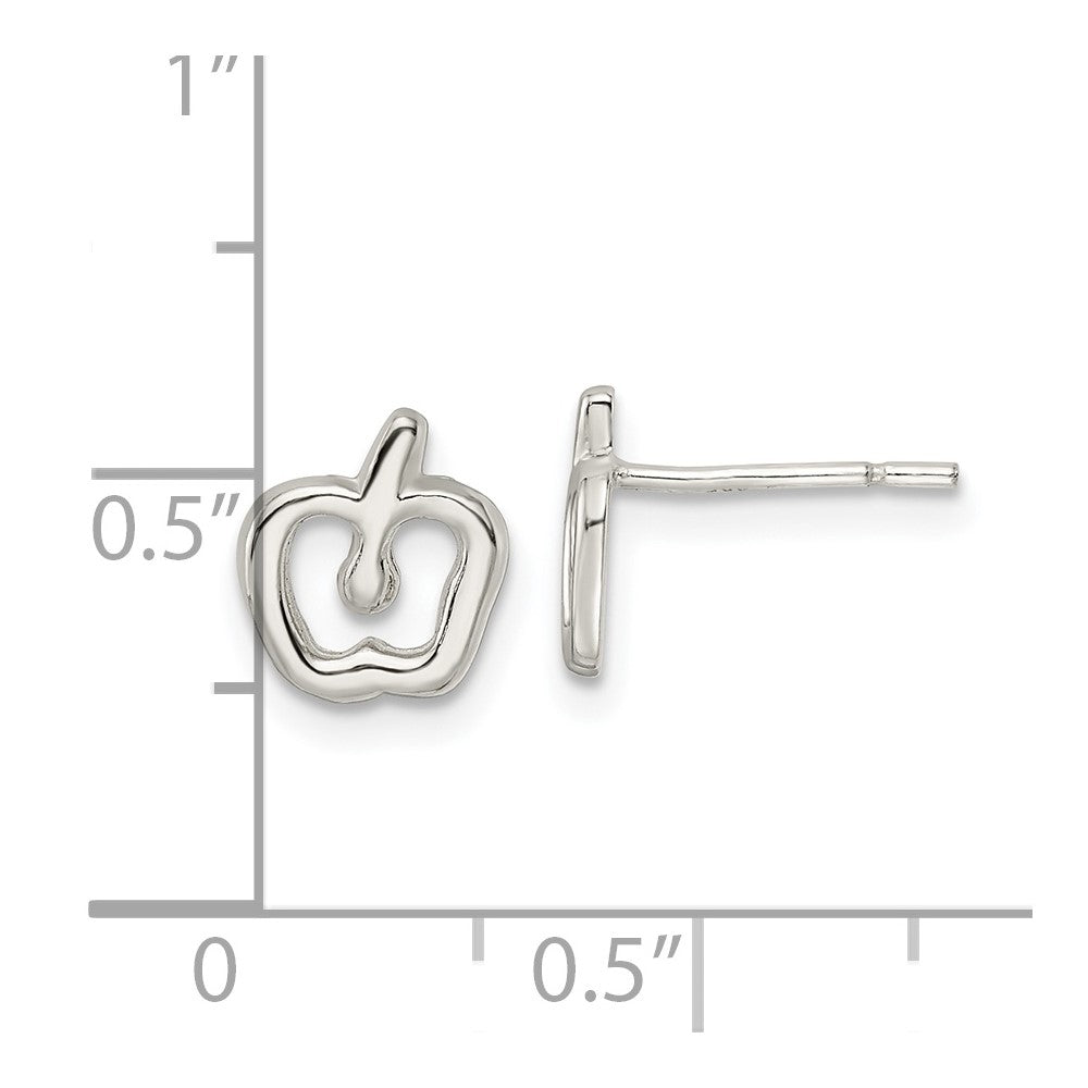 Sterlingsilber Poliert Apple Ohrstecker