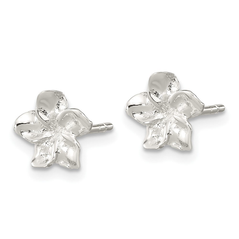 Sterlingsilber Poliert Plumeria Ohrstecker