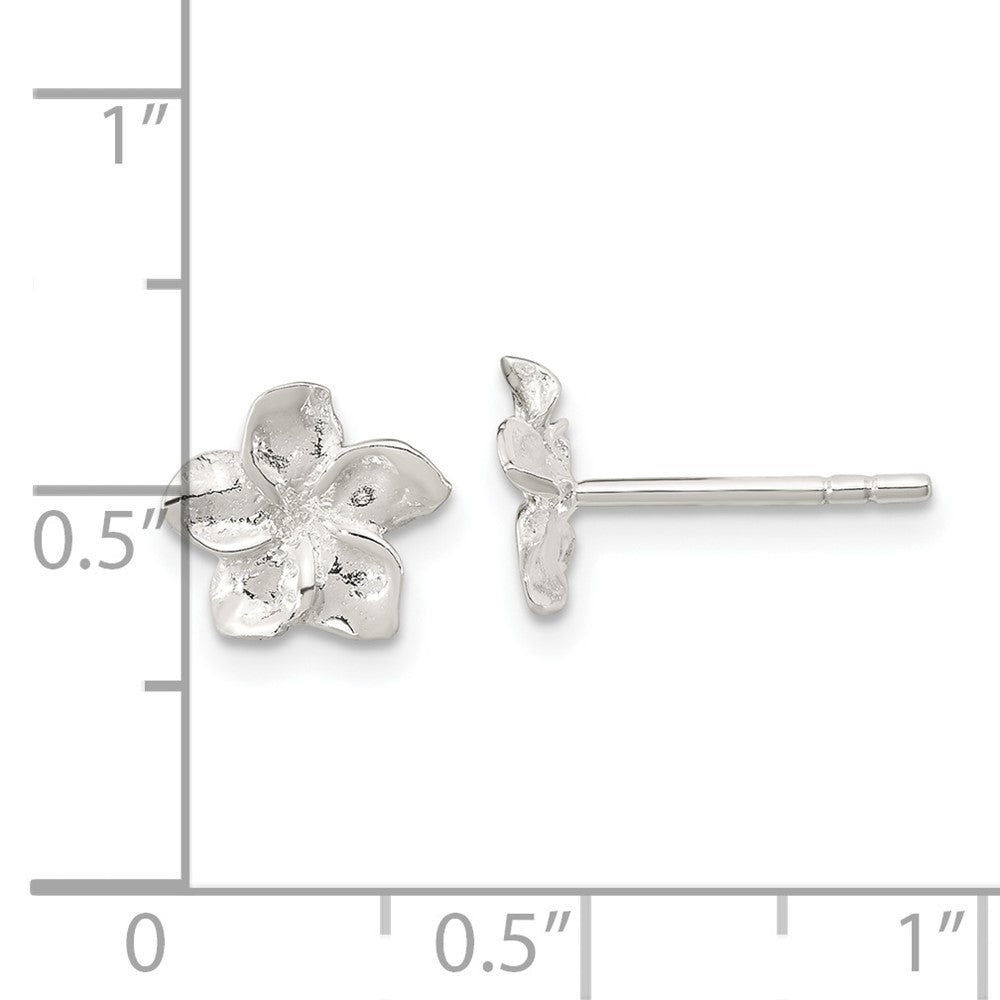 Sterlingsilber Poliert Plumeria Ohrstecker