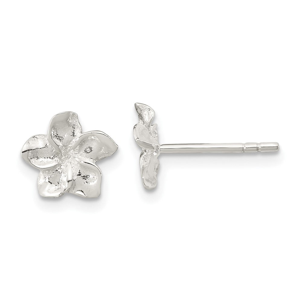 Sterlingsilber Poliert Plumeria Ohrstecker