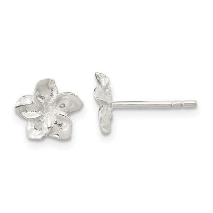 Sterlingsilber Poliert Plumeria Ohrstecker