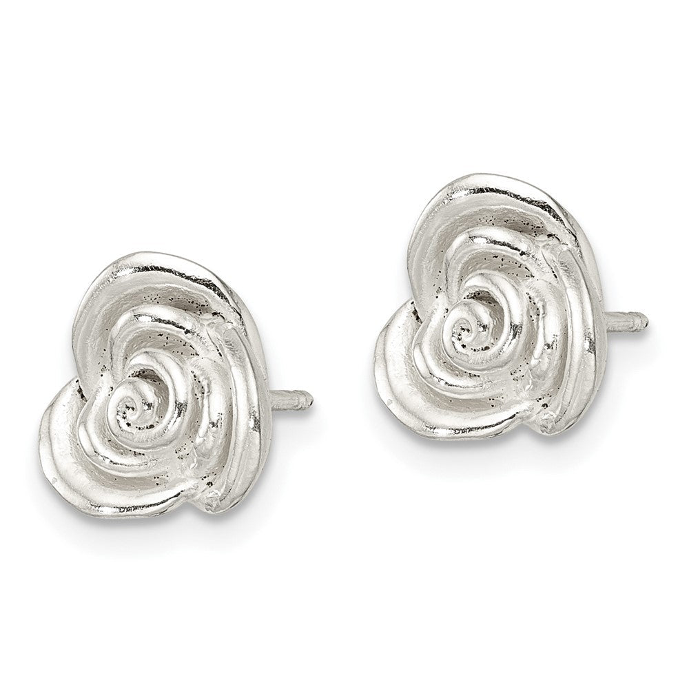 Sterlingsilber Poliert Rose Ohrstecker