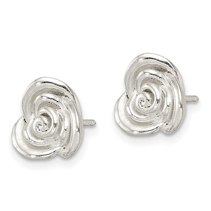 Sterlingsilber Poliert Rose Ohrstecker