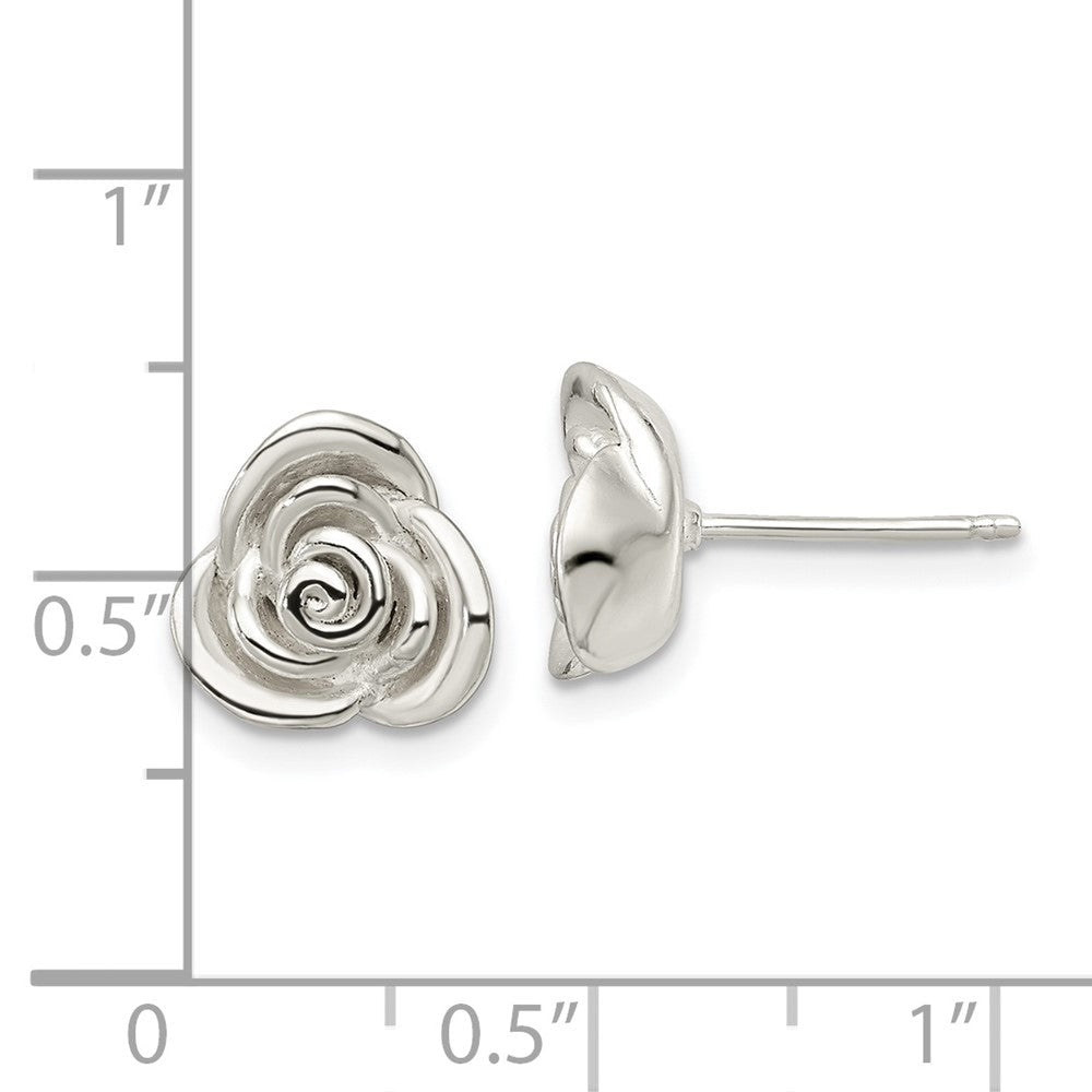 Sterlingsilber Poliert Rose Ohrstecker