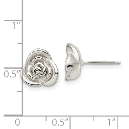 Sterlingsilber Poliert Rose Ohrstecker