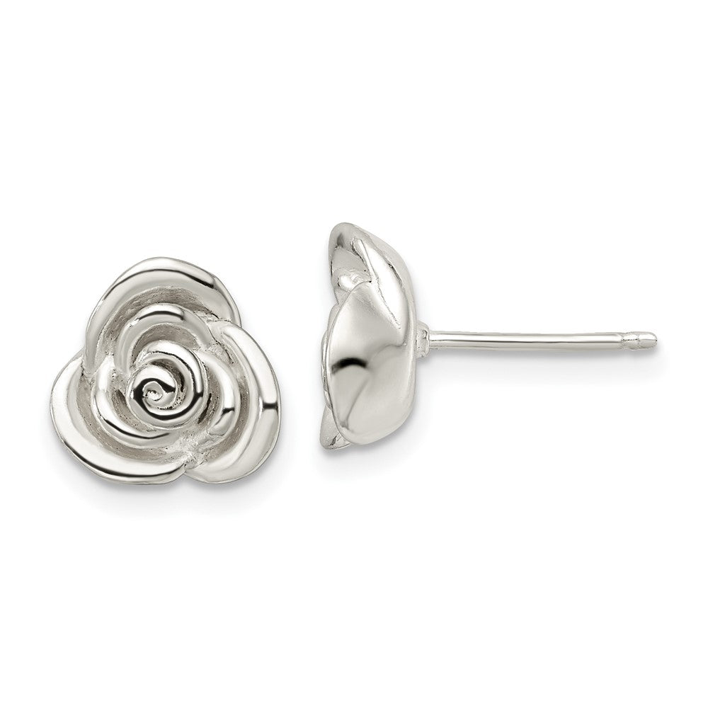 Sterlingsilber Poliert Rose Ohrstecker