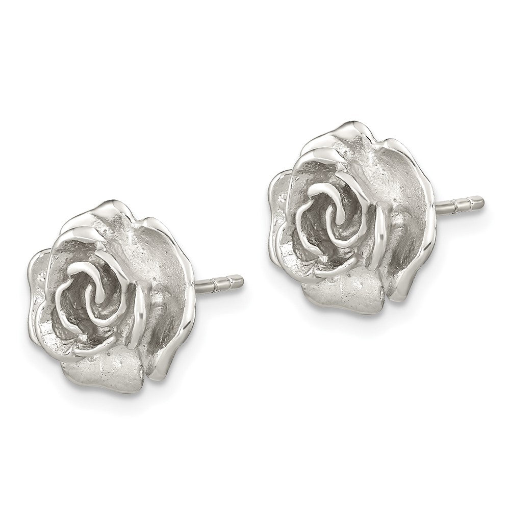 Sterlingsilber Rhodiniert Rose Ohrstecker