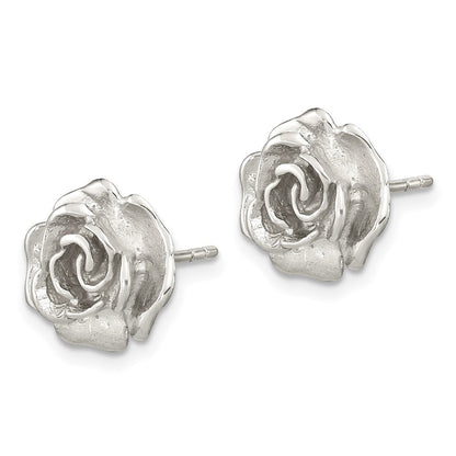 Sterlingsilber Rhodiniert Rose Ohrstecker