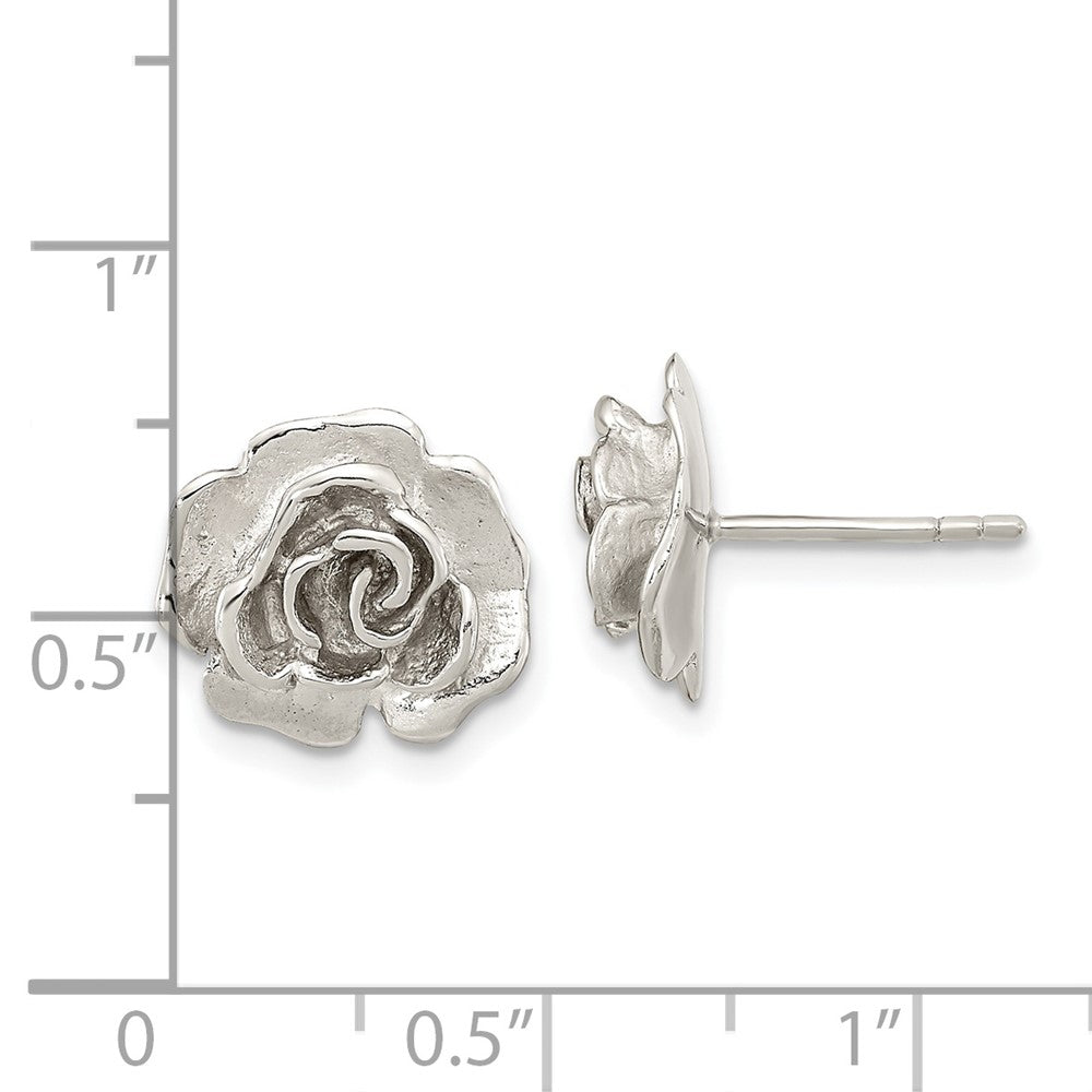 Sterlingsilber Rhodiniert Rose Ohrstecker