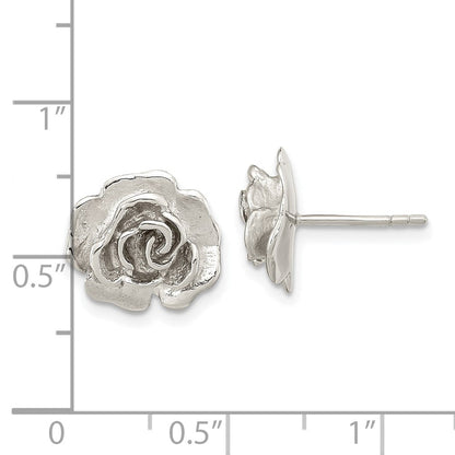Sterlingsilber Rhodiniert Rose Ohrstecker