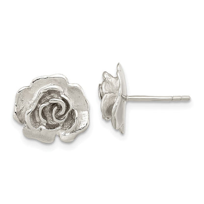 Sterlingsilber Rhodiniert Rose Ohrstecker