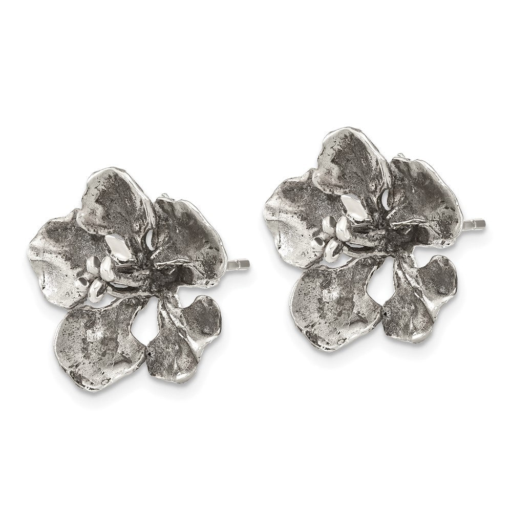 Sterlingsilber Oxidiert Peacock Blume Ohrstecker