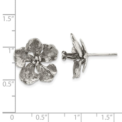 Sterlingsilber Oxidiert Peacock Blume Ohrstecker
