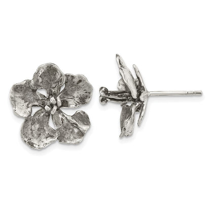 Sterlingsilber Oxidiert Peacock Blume Ohrstecker