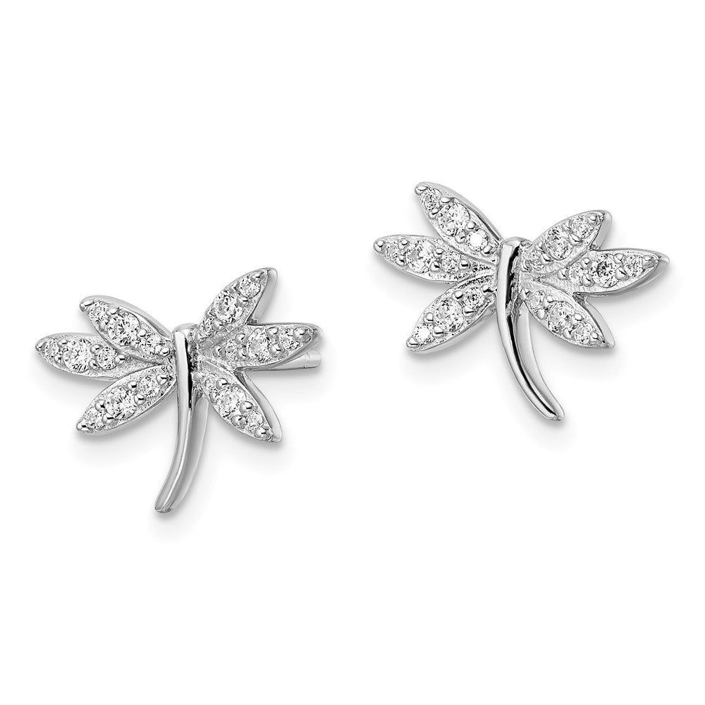 Sterlingsilber Rhodiniert Zirkonia Libelle Ohrstecker