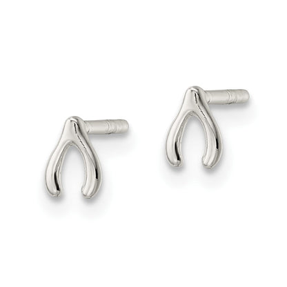 Sterlingsilber Poliert Wunsch Bone Ohrstecker