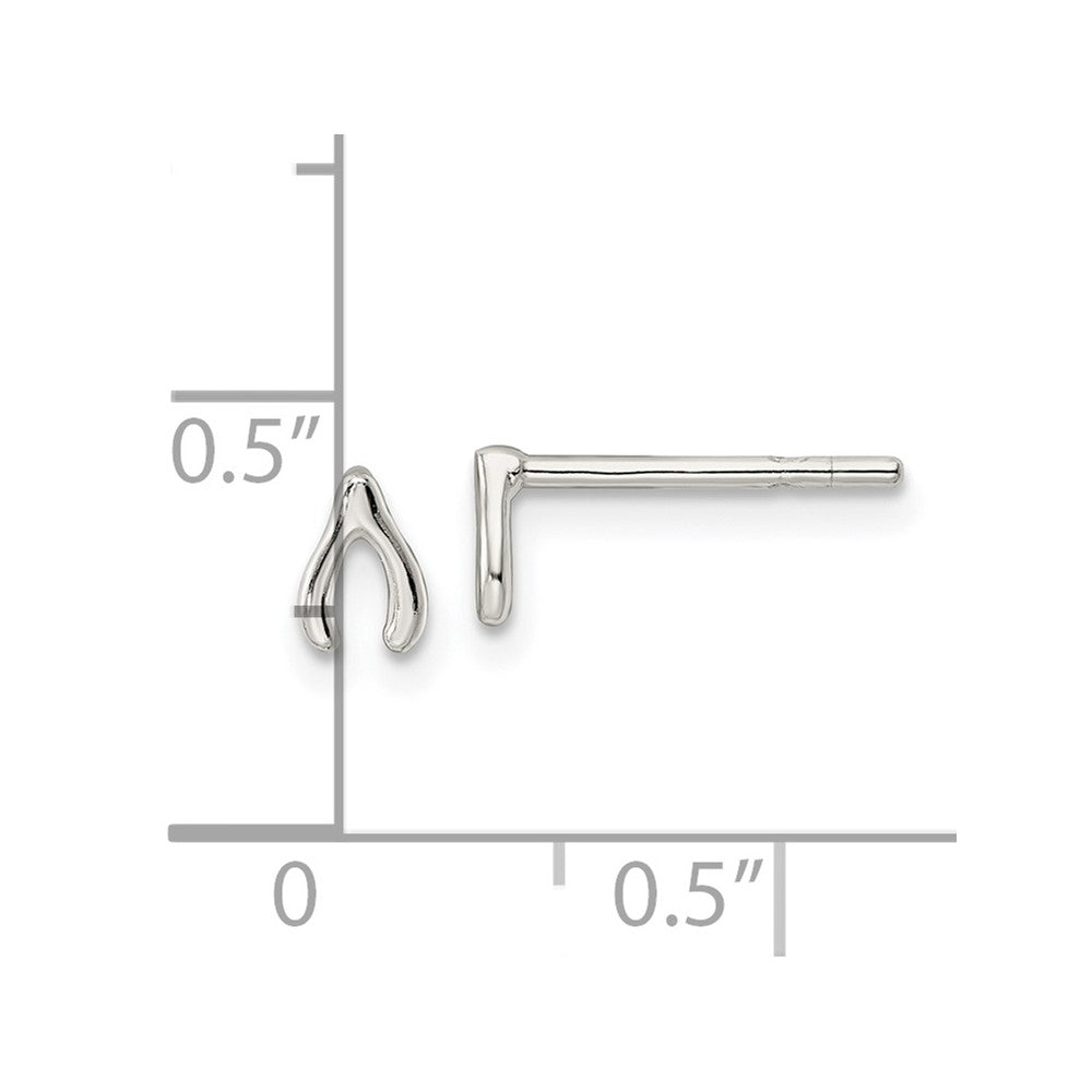 Sterlingsilber Poliert Wunsch Bone Ohrstecker