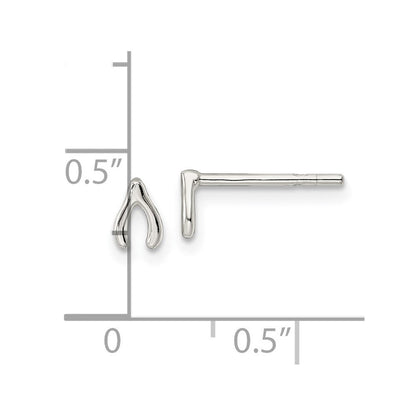 Sterlingsilber Poliert Wunsch Bone Ohrstecker
