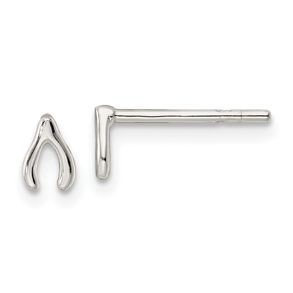 Sterlingsilber Poliert Wunsch Bone Ohrstecker