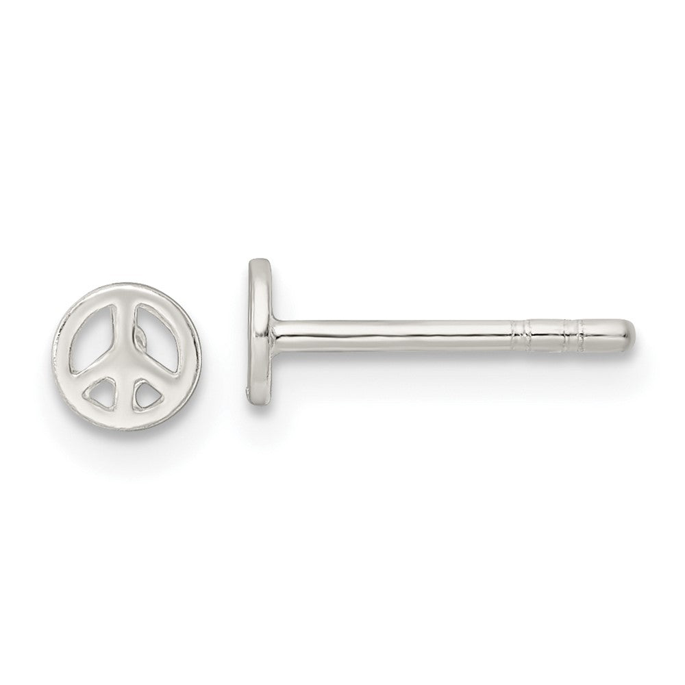 Sterlingsilber Poliert Frieden Zeichen Ohrstecker
