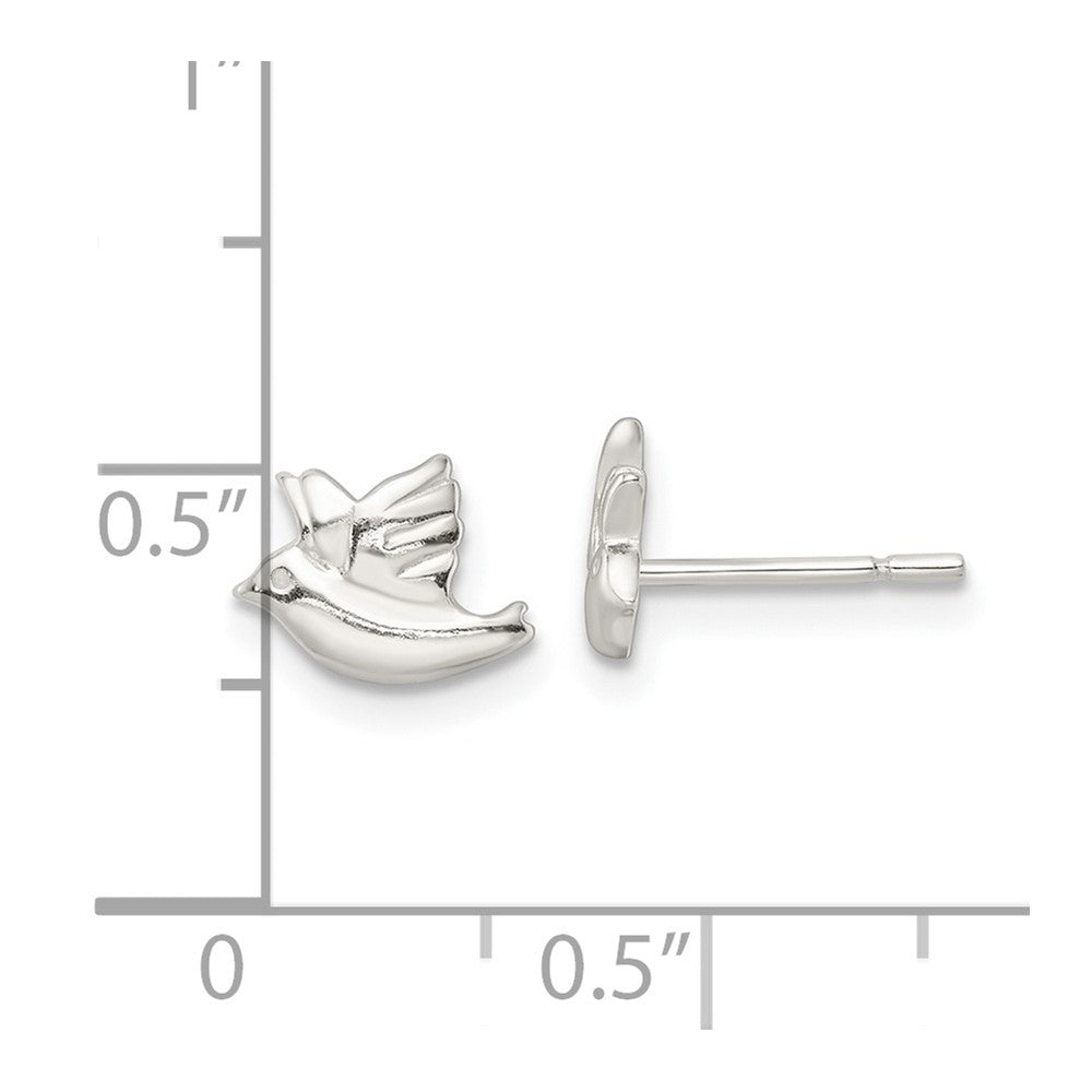Sterlingsilber Poliert Taube Ohrstecker