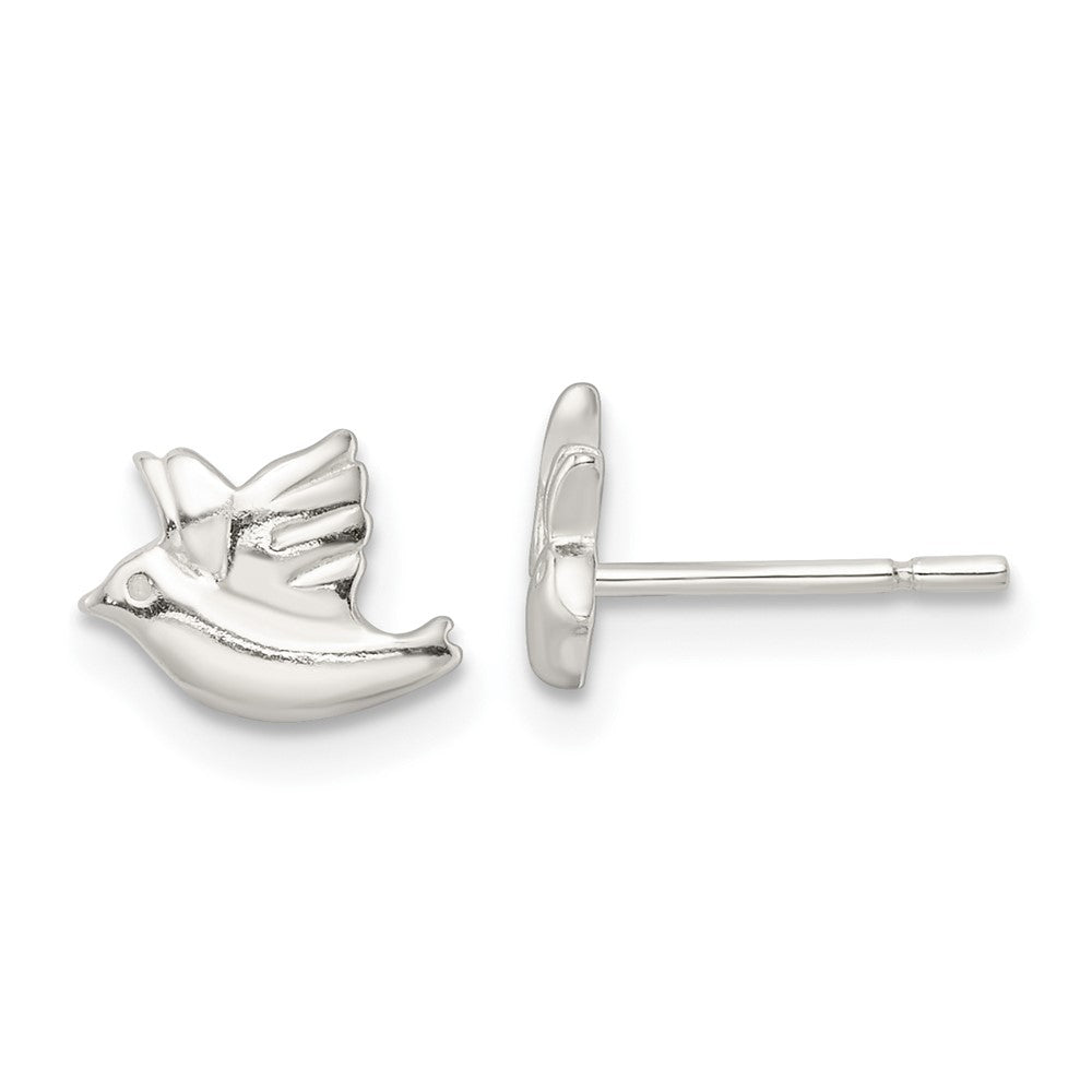 Sterlingsilber Poliert Taube Ohrstecker