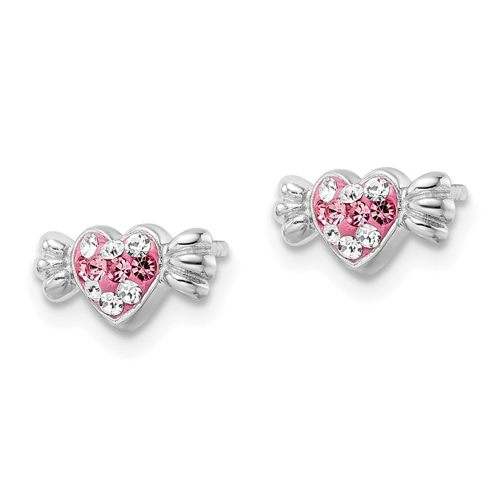 Sterlingsilber Rhodiniert Rosa Preciosa Kristall Herz Candy Ohrringe