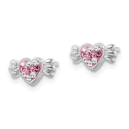 Sterlingsilber Rhodiniert Rosa Preciosa Kristall Herz Candy Ohrringe