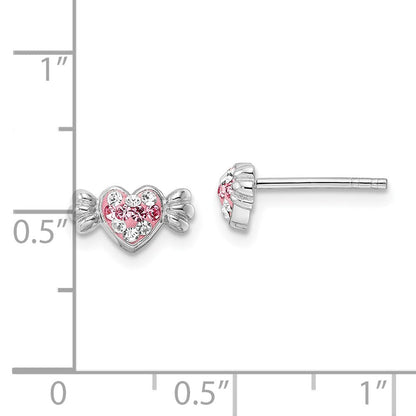 Sterlingsilber Rhodiniert Rosa Preciosa Kristall Herz Candy Ohrringe