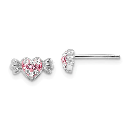 Sterlingsilber Rhodiniert Rosa Preciosa Kristall Herz Candy Ohrringe