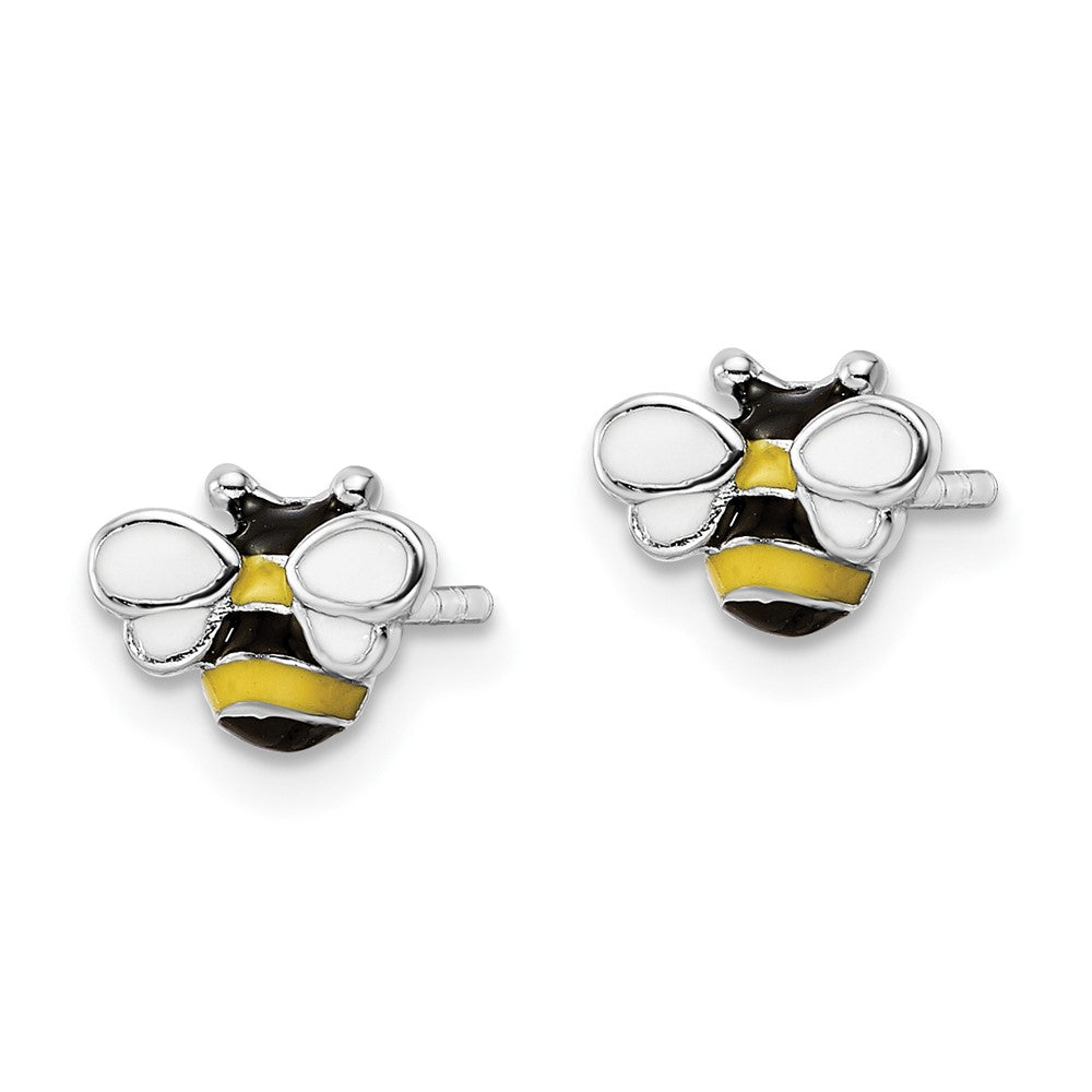 Sterlingsilber Rhodiniert Emaille Bumblebee Kinder Ohrstecker