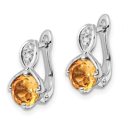 Sterlingsilber Rhodiniert 1.48t.w. Citrin/wt Topas Klappbar Ohrringe
