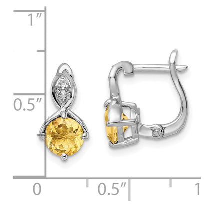 Sterlingsilber Rhodiniert 1.48t.w. Citrin/wt Topas Klappbar Ohrringe