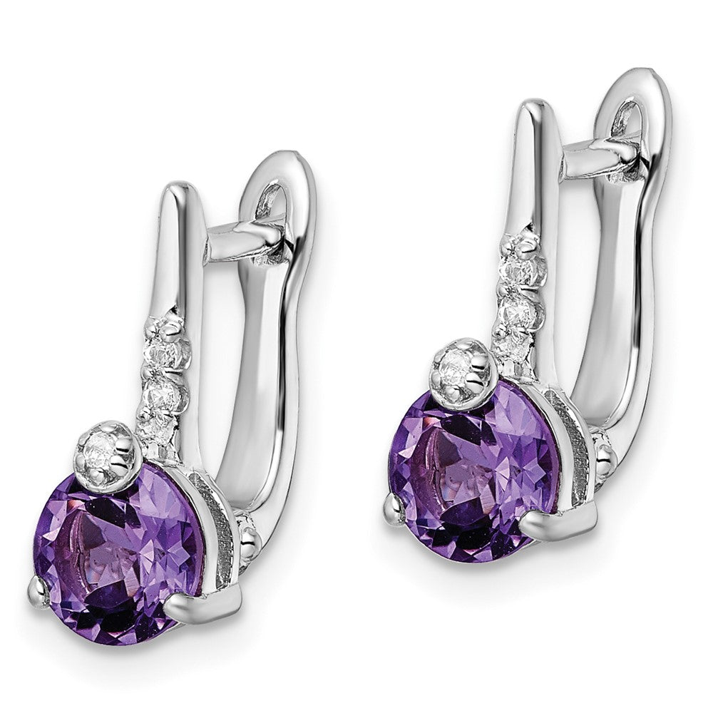 Sterlingsilber Rhod-plat 1.49am/whitetopaz Kreis Klappbar Ohrring