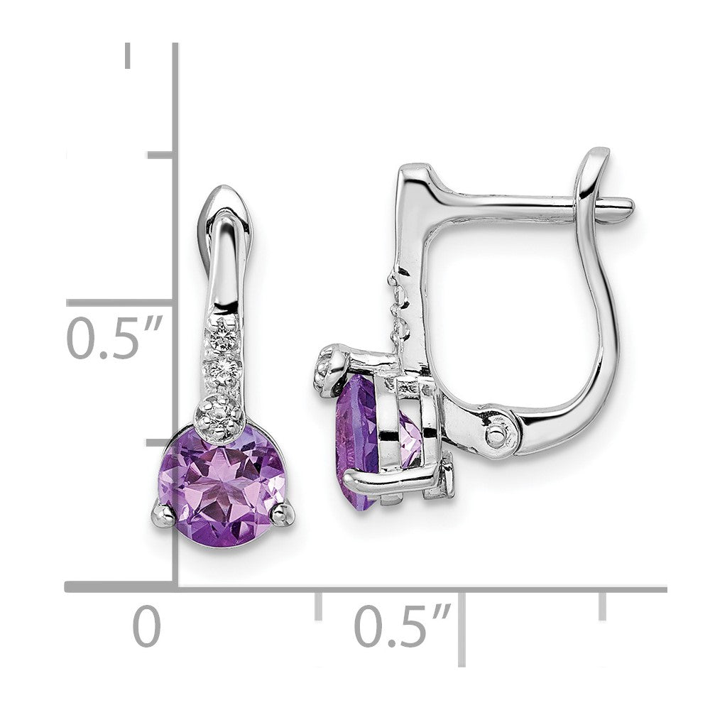 Sterlingsilber Rhod-plat 1.49am/whitetopaz Kreis Klappbar Ohrring