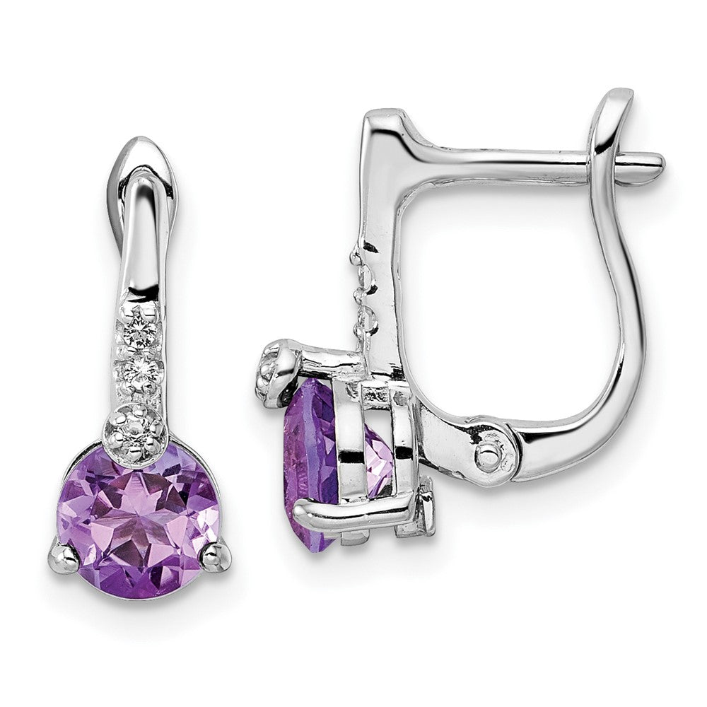 Sterlingsilber Rhod-plat 1.49am/whitetopaz Kreis Klappbar Ohrring