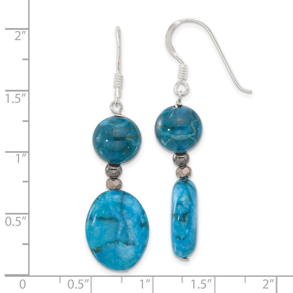 Sterlingsilber Hematite, Howlite, Jasper, Kristall Ohrringe