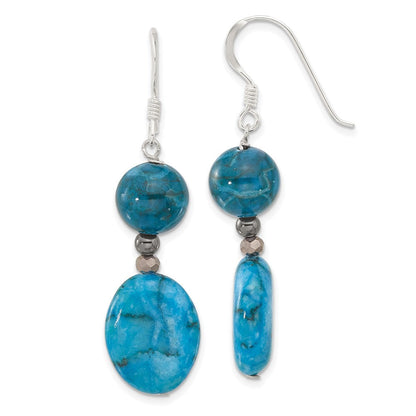 Sterlingsilber Hematite, Howlite, Jasper, Kristall Ohrringe