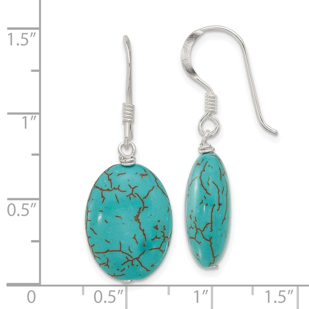 Sterlingsilber Recon. Magnesite Hängend Hirte Haken Ohrringe