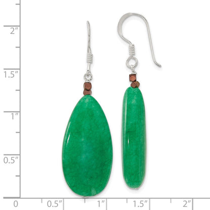 Sterlingsilber Grün Jade/hematite Bronze Farbe Base Metal Ohrringe