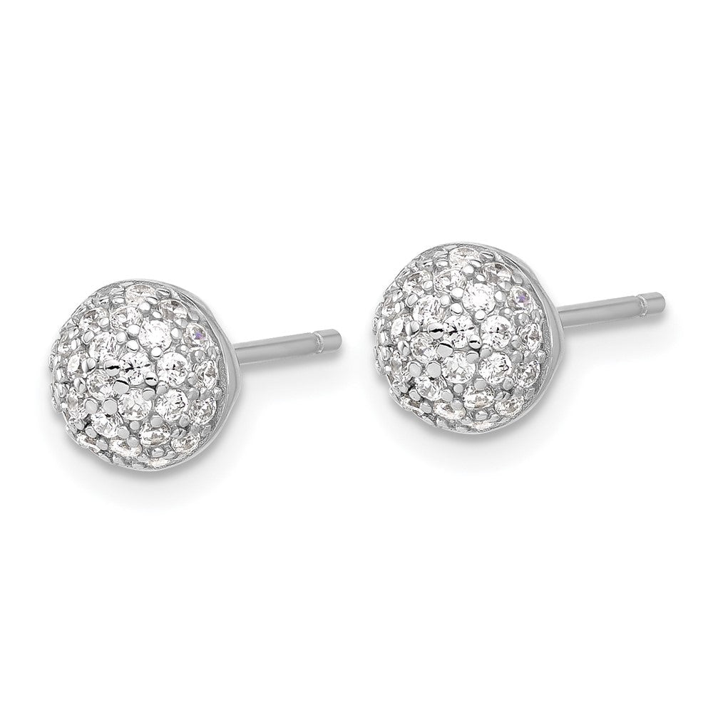 Sterlingsilber Rhodiniert Mikro Pavé Zirkonia Kugel Ohrstecker