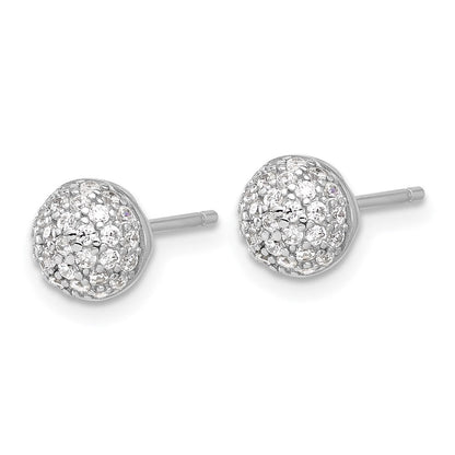 Sterlingsilber Rhodiniert Mikro Pavé Zirkonia Kugel Ohrstecker