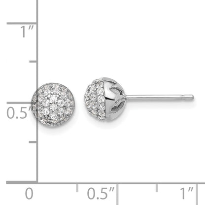 Sterlingsilber Rhodiniert Mikro Pavé Zirkonia Kugel Ohrstecker