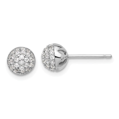 Sterlingsilber Rhodiniert Mikro Pavé Zirkonia Kugel Ohrstecker