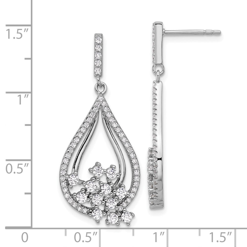 Sterlingsilber Rhodiniert Fantasie Zirkonia Ohrhänger