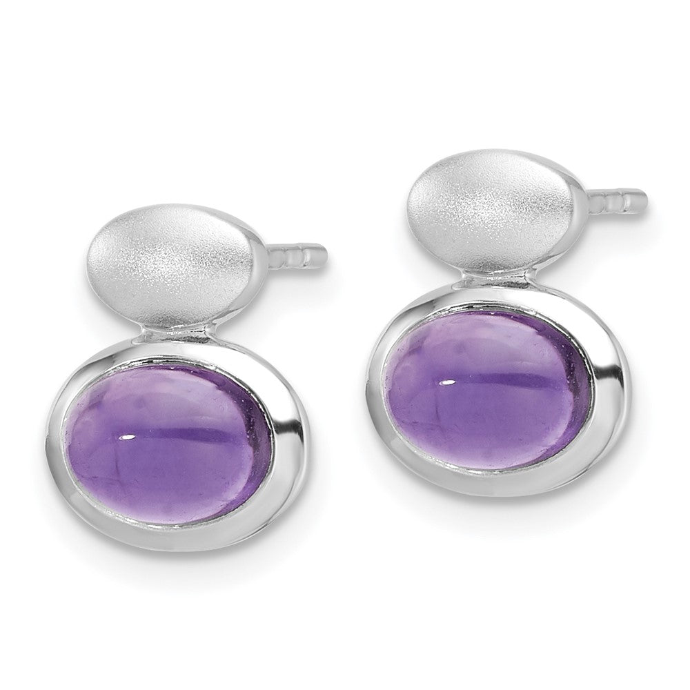 Sterlingsilber Rhodiniert Gebürstet/polished Amethyst Ohrringe