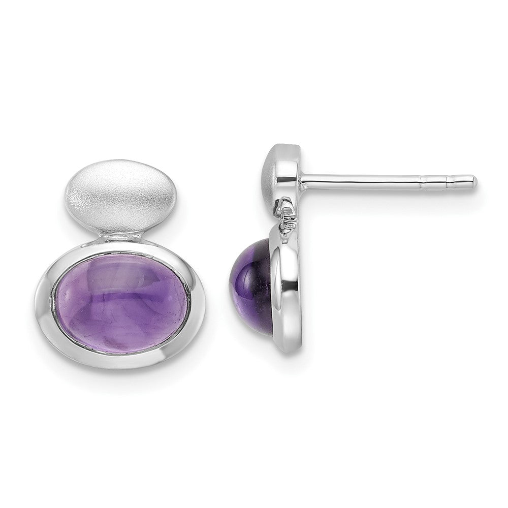 Sterlingsilber Rhodiniert Gebürstet/polished Amethyst Ohrringe