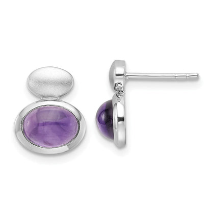 Sterlingsilber Rhodiniert Gebürstet/polished Amethyst Ohrringe