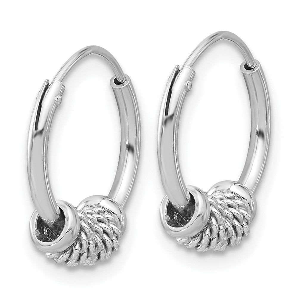 Sterlingsilber Rhodiniert Poliert/textured Endlos Creolen